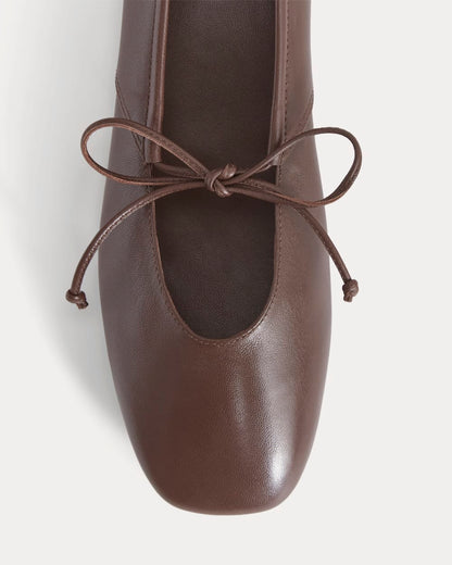 Leather Keyhole Flat | Burnt Umber
