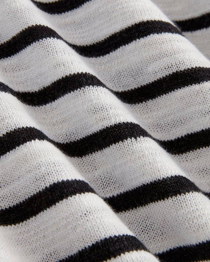 The Slouch Sweater in Cotton Linen | White / Black