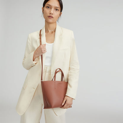 The Luxe Italian Leather Crossbody | Cognac