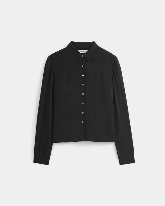 Shrunken Top in Washable Silk | Black