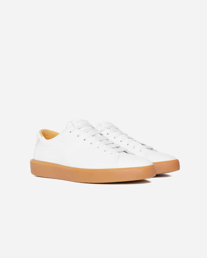 The ReLeather® Tennis Shoe  | White / Gum Sole