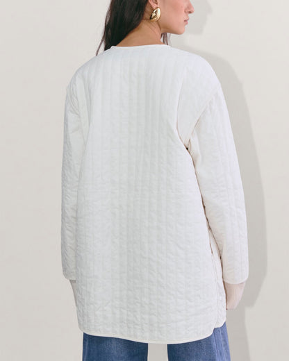 The Midi Quilted Liner | Bone