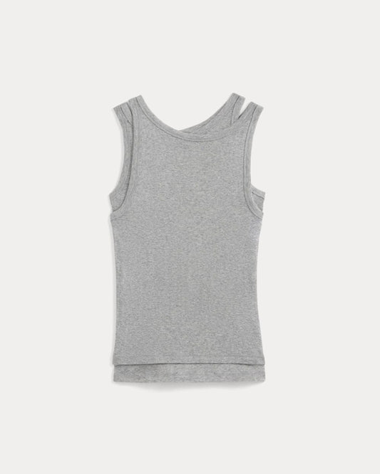 Tissue Layered Tank | Heathered Grey