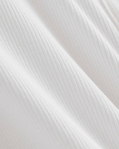 The Luxe Rib Henley | White