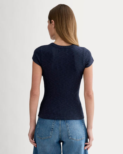 The Cozy Rib Tee | Navy