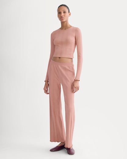 Lounge Rib Cropped Shirt | Ash Rose