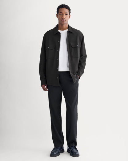 Relaxed Knit Utility Shirt | Black
