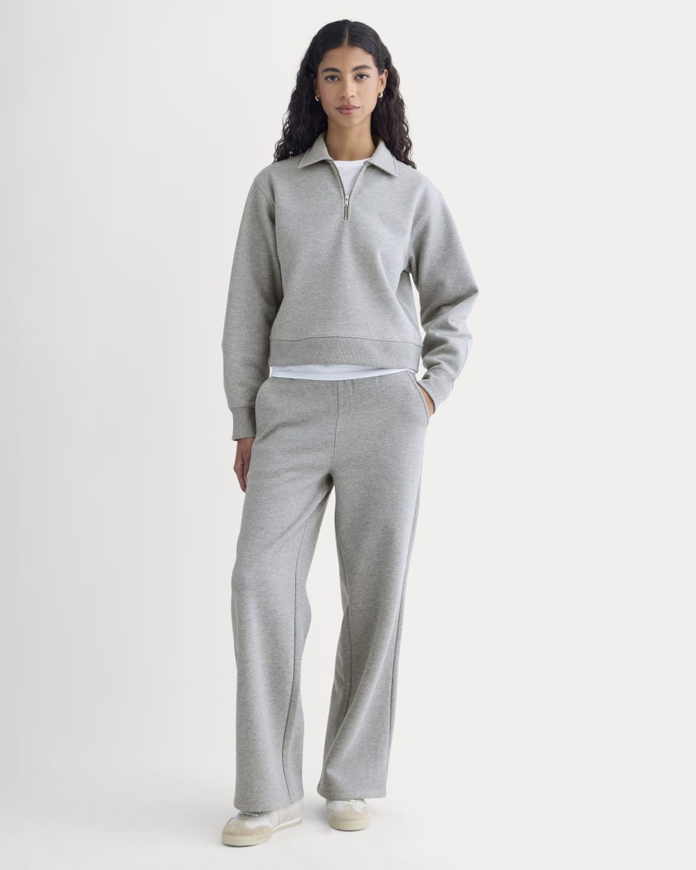Luxe Fleece Zip Polo | Vintage Heather Grey