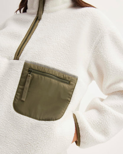 The ReNew Fleece Oversized Half-Zip | Bone