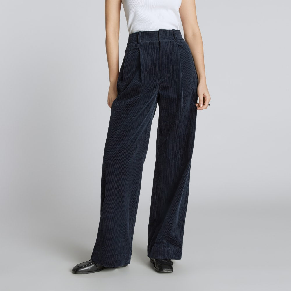 The Corduroy Way-High® Drape Pant  | Deep Navy