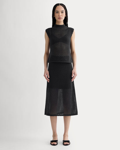 The Lace Knit Skirt | Black