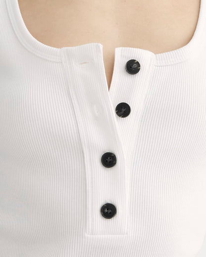The Selfie Henley Tank | White