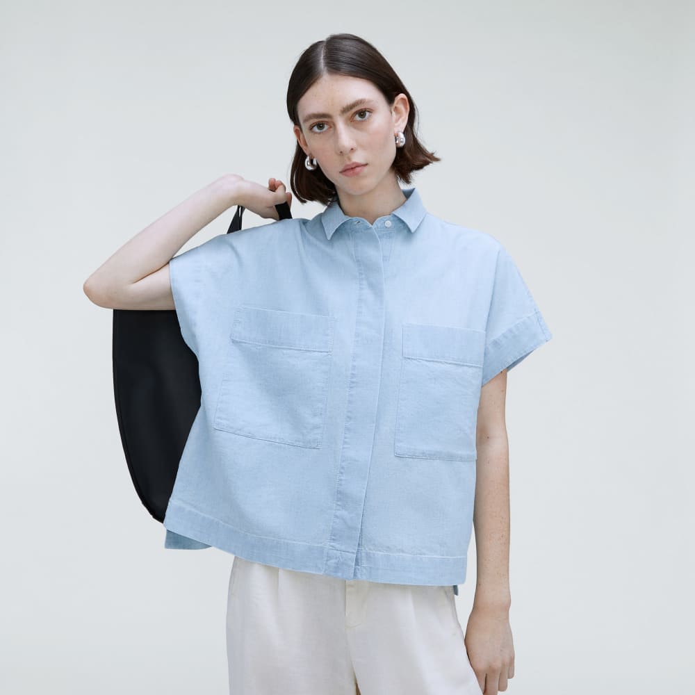 The ReChambray Box Shirt | Icy Blue