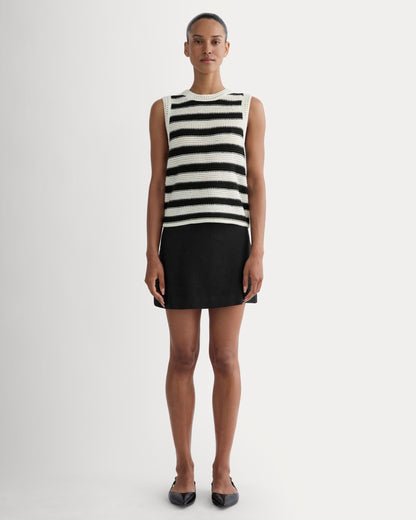 The Organic Cotton Open-Stitch Tank | Canvas / Black