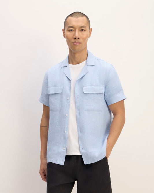 The Resort Shirt in Linen | Light Blue