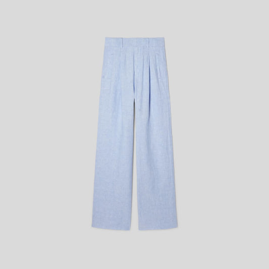 The Linen Way-High® Drape Pant  | Light Blue