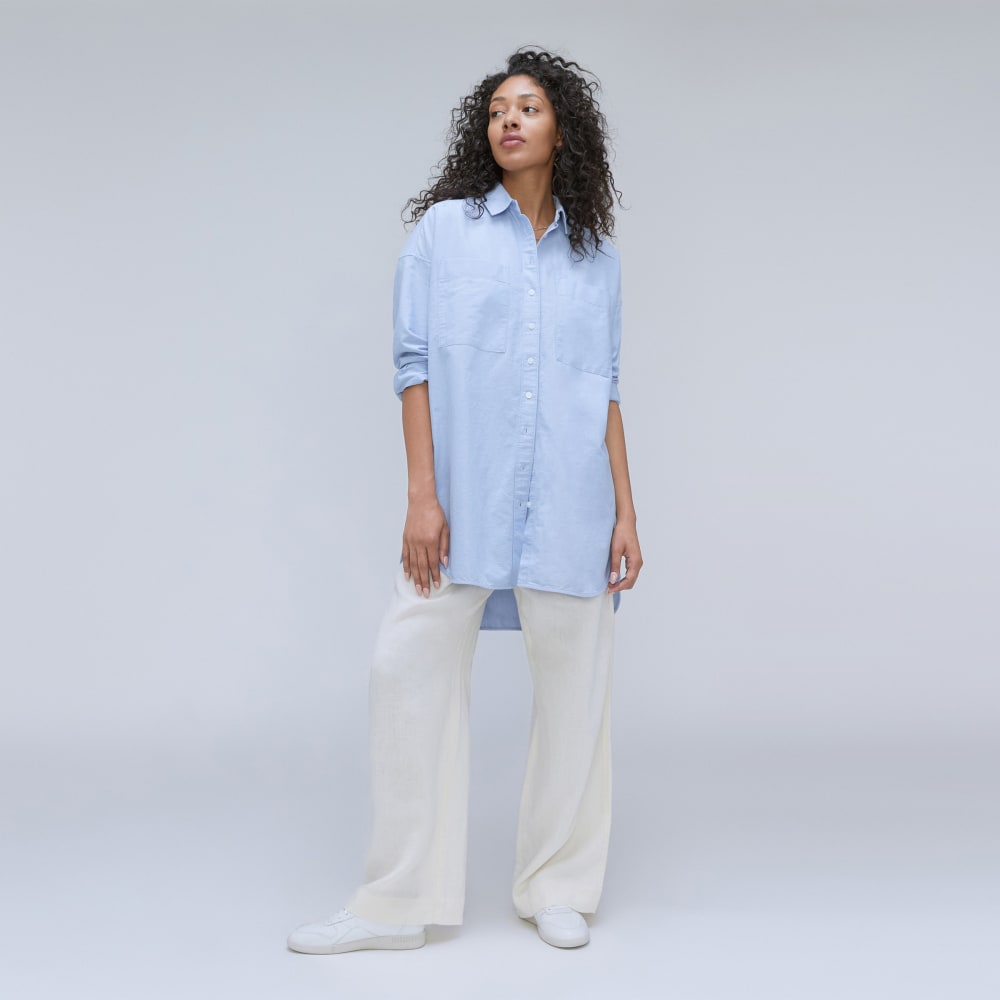 The Way Long Oxford Shirt | Light Blue