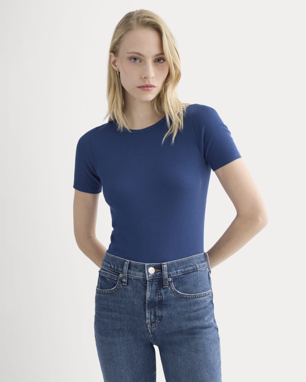 The Luxe Rib Crew | Estate Blue