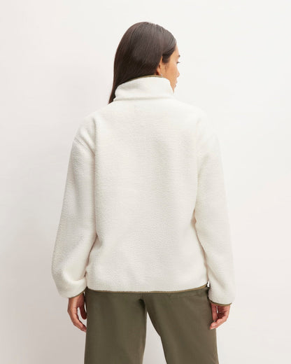 The ReNew Fleece Oversized Half-Zip | Bone