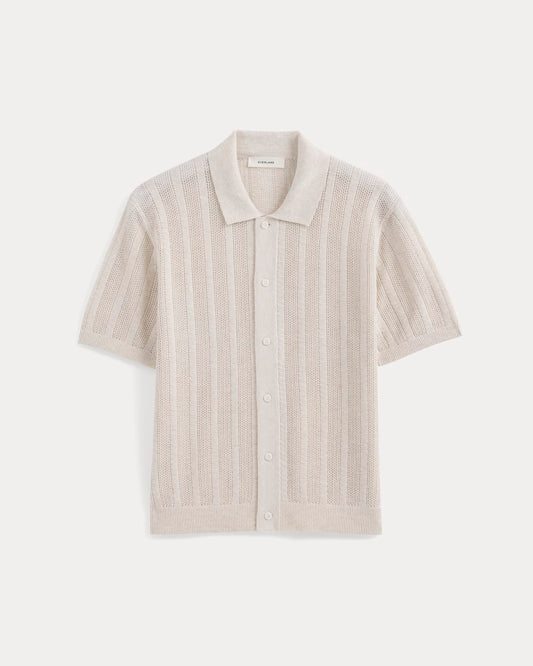 Textured Knit Resort Shirt | Heathered Oat