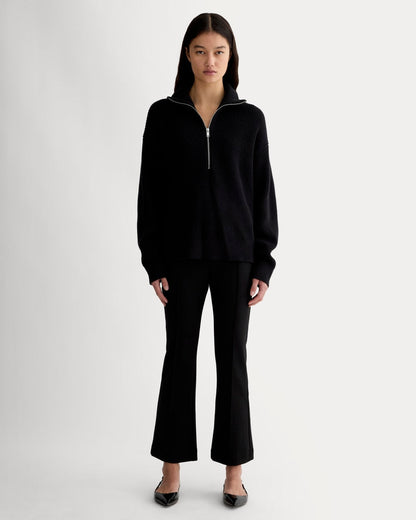 The Half-Zip in Everyday Cotton | Black
