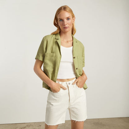 The Linen Workwear Shirt | Leek