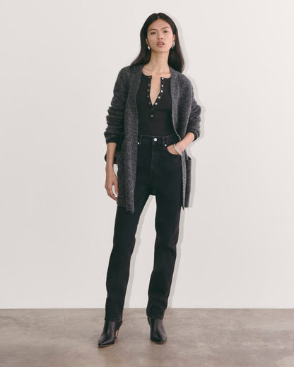 The Robe Cardigan in Alpaca | Dark Charcoal