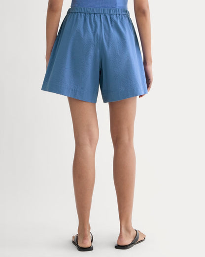 The Seersucker Pull-On Short | Soft Cobalt