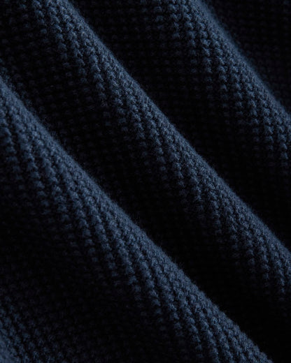 Waffle Rollneck Crew in Everyday Cotton | Navy