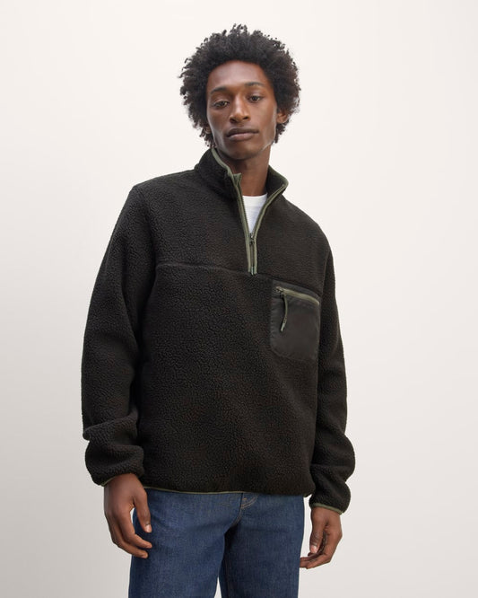 The Teddy Quarter-Zip Fleece | Black