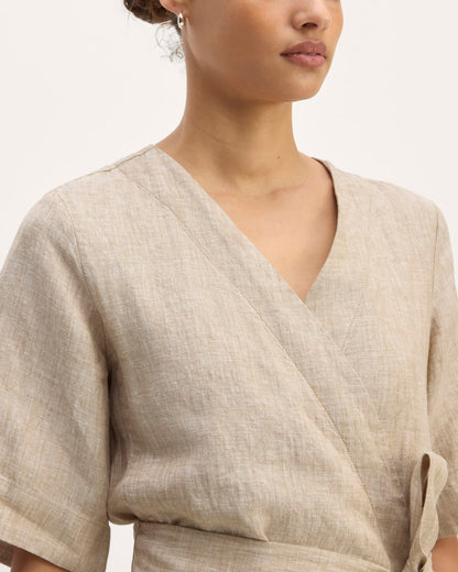 The Wrap Dress in Linen | Cornstalk Chambray