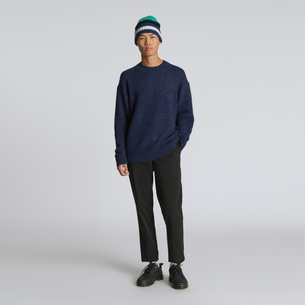 The Cashmere Beanie | Bright Navy Multi Stripe
