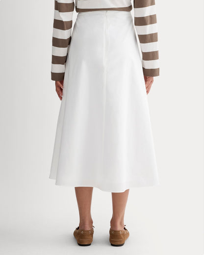 The Midi Skirt in Ultrasoft Cotton | White