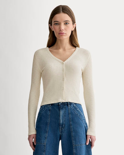 The Cozy Rib Cardigan | Bone