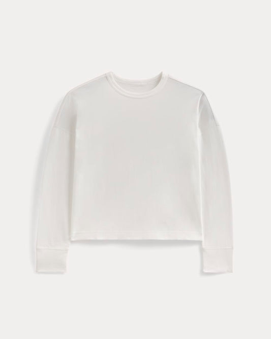 Oversized Boxy Crew in Essential Cotton | White