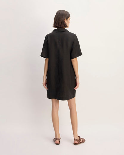 The Shirtdress in Linen | Black