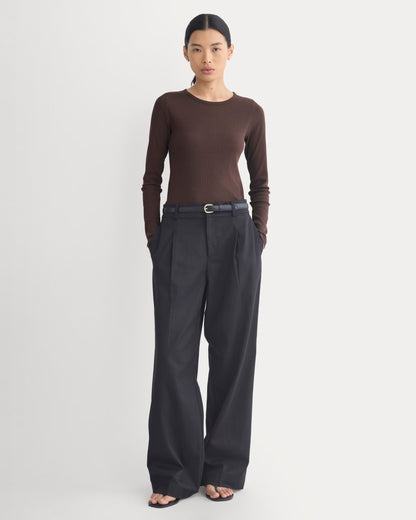 The Luxe Rib Long-Sleeve Crew | Coffee Bean