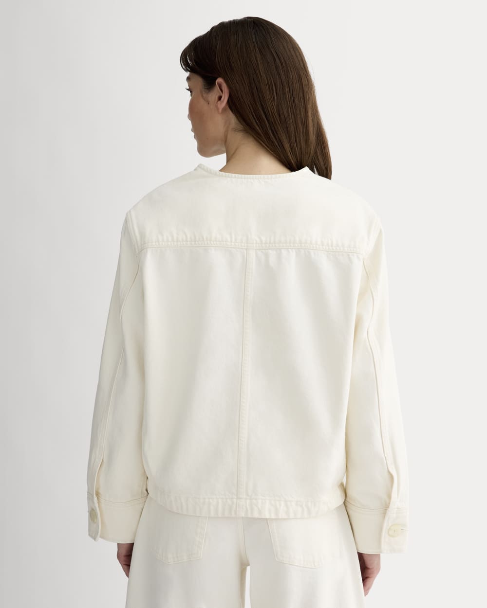 The Denim Barrel Jacket | Calico Ecru