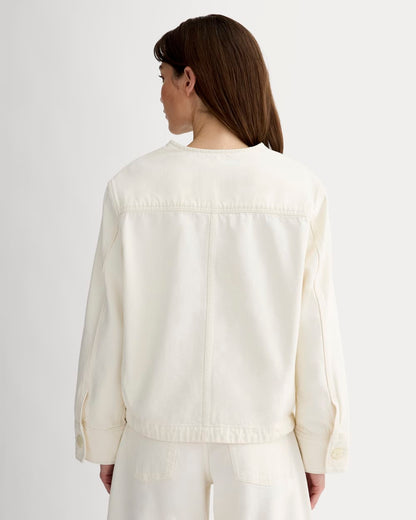 The Denim Barrel Jacket | Calico Ecru