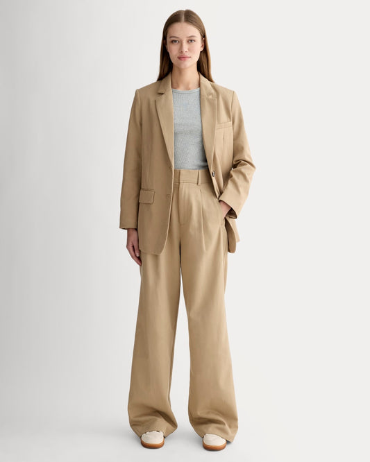 The Draper Pleated Pant in Buttersmooth | Ash Brown | 32" Inseam