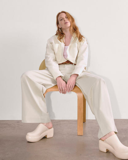 The Draper Pleated Pant in Buttersmooth | Sandstone | 32" Inseam
