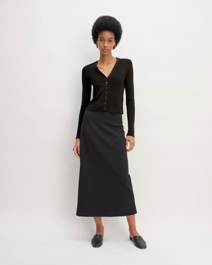 The Viscose Knit Cardigan | Black