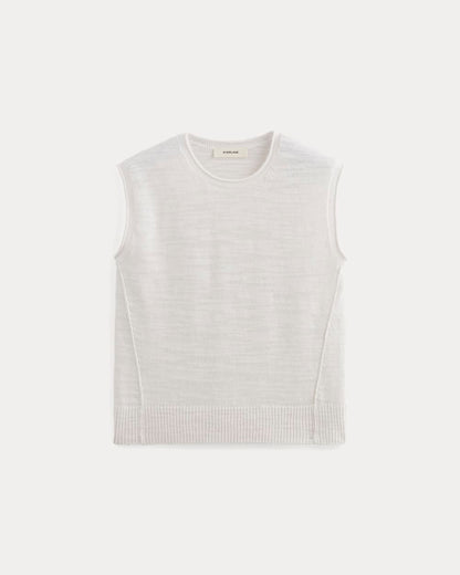 The Muscle Sweater in Cotton Linen | White