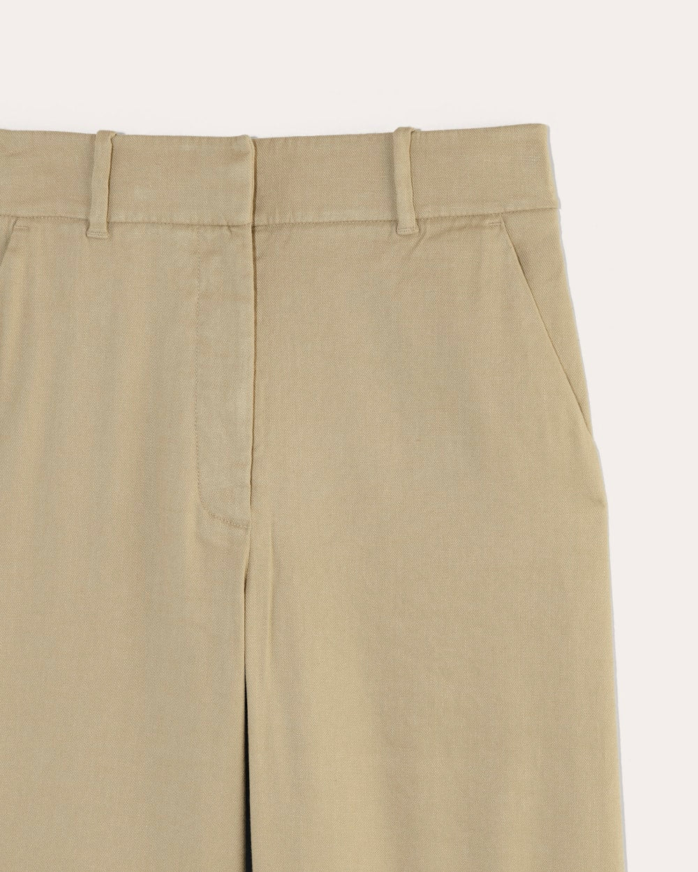 The Wide-Leg Pant in Stretch Linen | Trench Coat Khaki