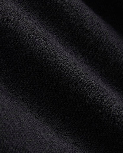 Oversized Polo Sweater in Cotton Merino | Black