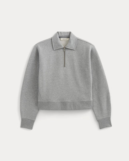 Luxe Fleece Zip Polo | Vintage Heather Grey