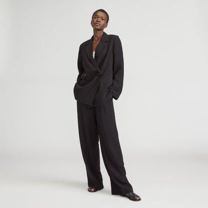 The Drapey City Stripe Blazer | Black