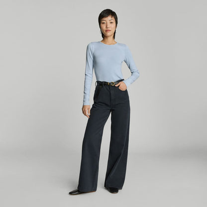 The Pima Micro-Rib Long-Sleeve Crew | Mist