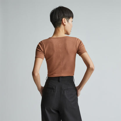 The Luxe Rib Crew | Toasted Coconut
