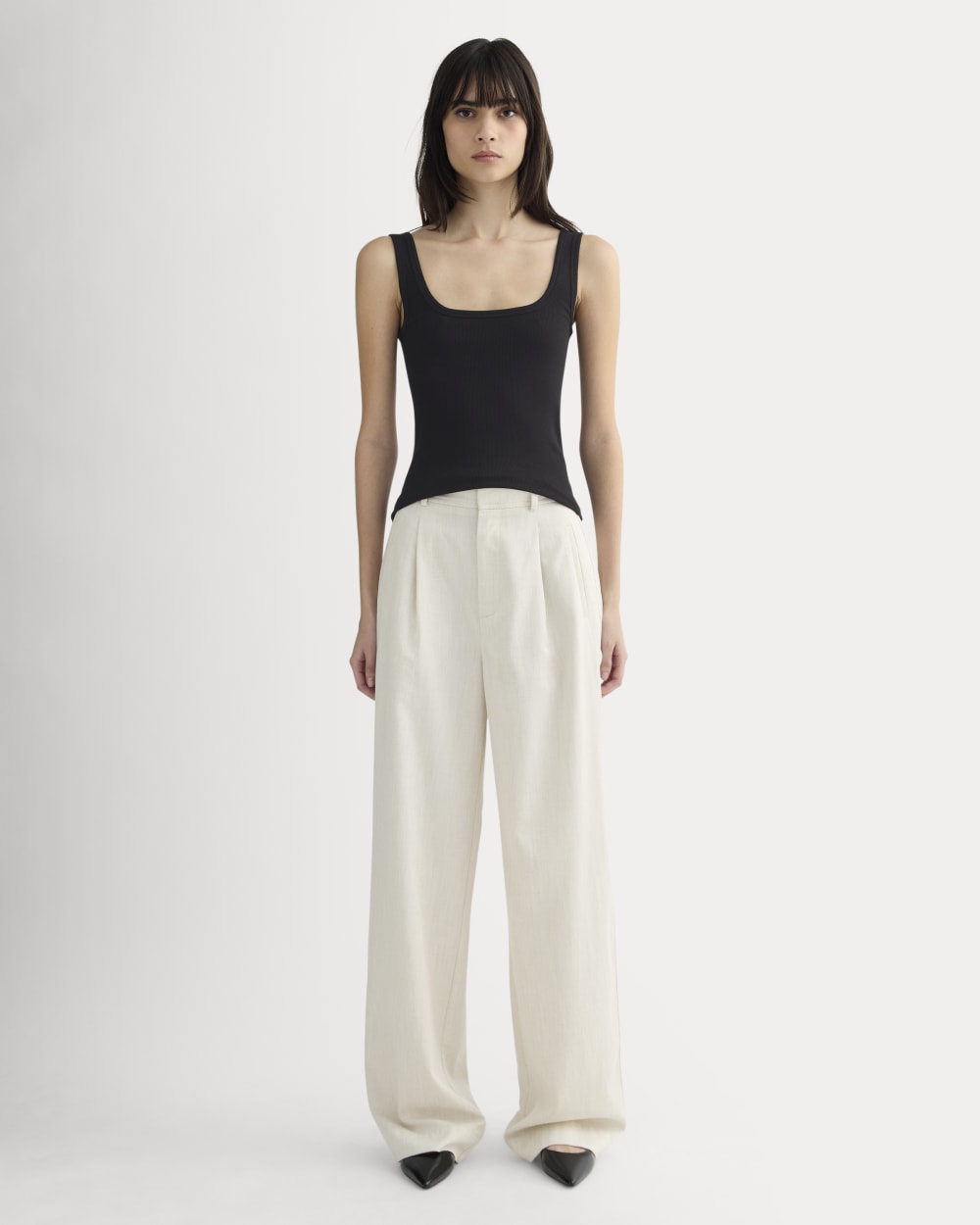 The Luxe Rib Square-Neck Tank | Black